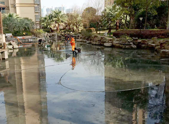 乐清景观池淤泥清理